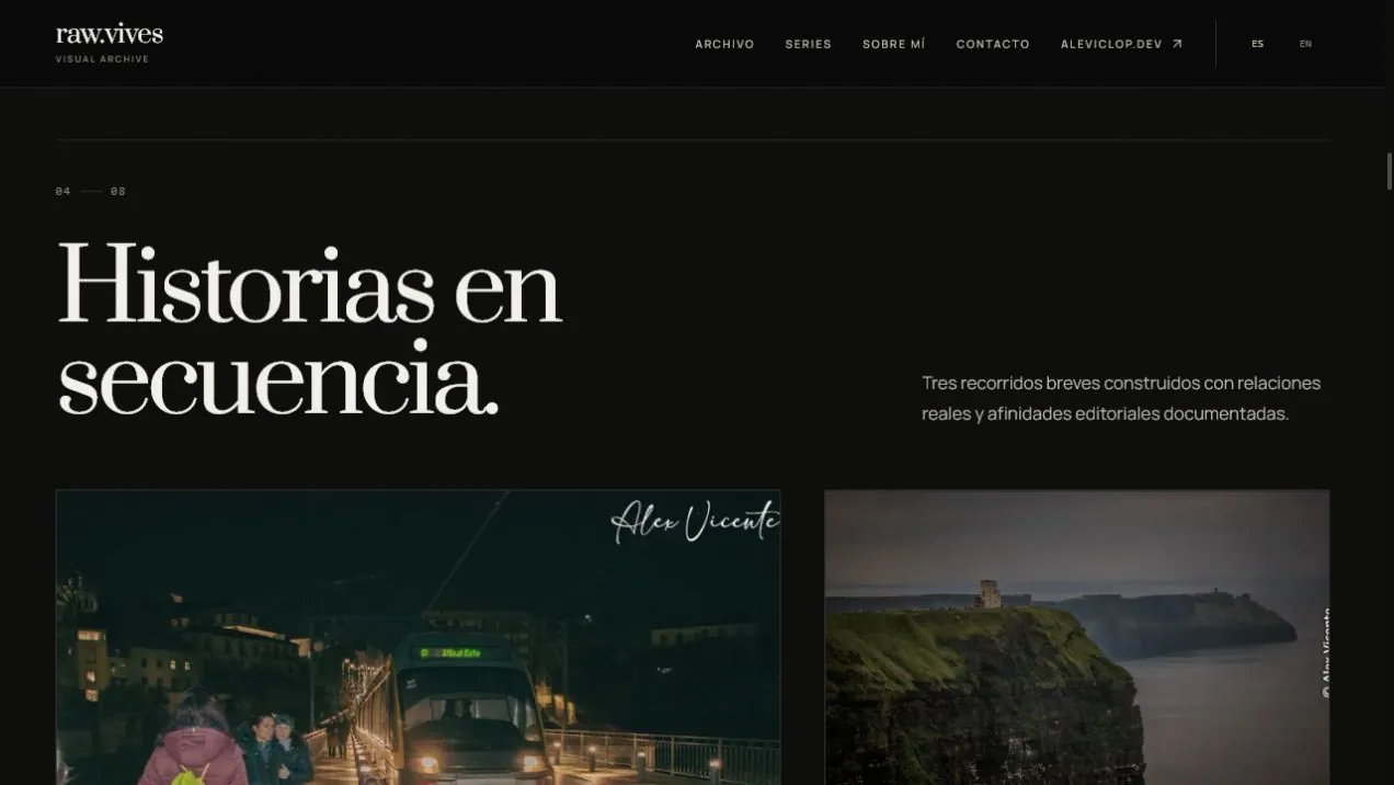 Series section on the raw.vives editorial home
